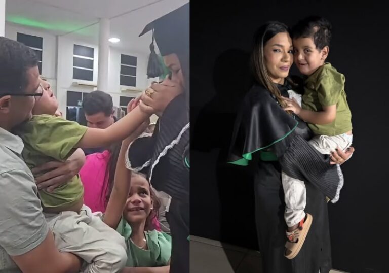 Mãe se forma em Fisioterapia para cuidar do filho com AME: “Foi por você”.