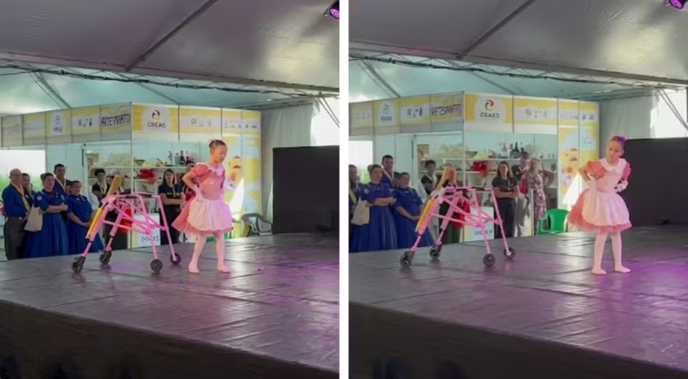 Bailarina com paralisia cerebral supera previsão médica e dança no Festival de Joinville